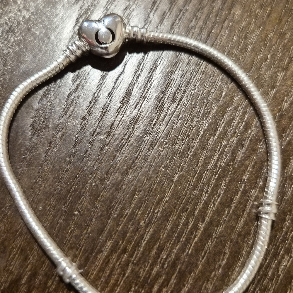 Silver Heart Clasp Women's Snake Chain Bracelet
